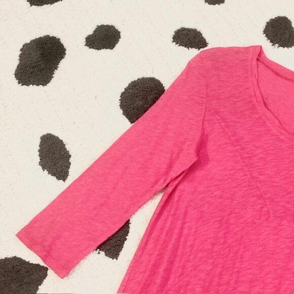 NWT $80 Mod O Doc Womens Small Pink Slub Jersey 3/4 Sleeve Tunic Flowy Tee Top - Picture 5 of 13